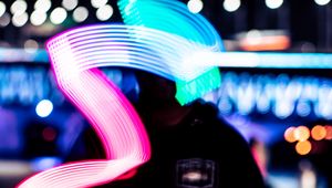 Preview wallpaper light, blur, long exposure, silhouette, dark