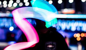 Preview wallpaper light, blur, long exposure, silhouette, dark