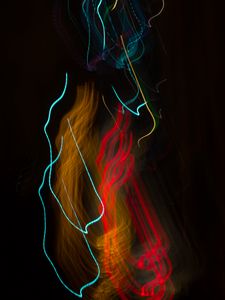 Preview wallpaper light, blur, long exposure, abstraction, colorful