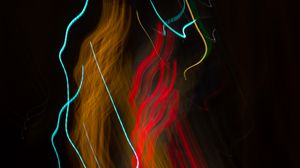 Preview wallpaper light, blur, long exposure, abstraction, colorful