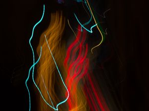 Preview wallpaper light, blur, long exposure, abstraction, colorful