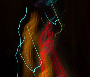 Preview wallpaper light, blur, long exposure, abstraction, colorful