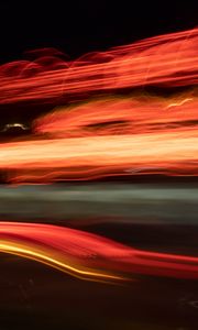 Preview wallpaper light, blur, long exposure, abstraction, red