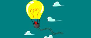 Preview wallpaper light bulb, air balloon, flight, sky