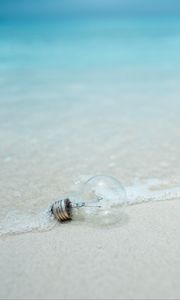 Preview wallpaper light bulb, beach, water, waves, sand