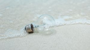 Preview wallpaper light bulb, beach, water, waves, sand
