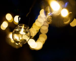 Preview wallpaper light bulb, bokeh, light, glow, dark