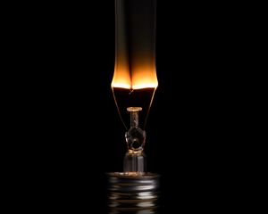 Preview wallpaper light bulb, broken, electricity, fire, dark