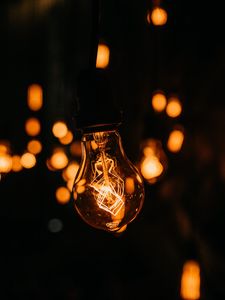 Preview wallpaper light bulb, dark, glow, electricity, lighting