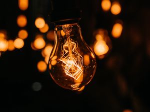 Preview wallpaper light bulb, dark, glow, electricity, lighting