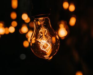 Preview wallpaper light bulb, dark, glow, electricity, lighting