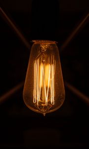 Preview wallpaper light bulb, dark, light, glow, electricity
