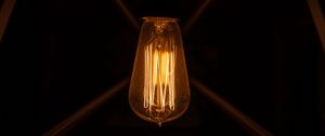 Preview wallpaper light bulb, dark, light, glow, electricity