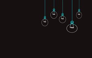 Preview wallpaper light bulb, drawing, vector, minimalism, black background