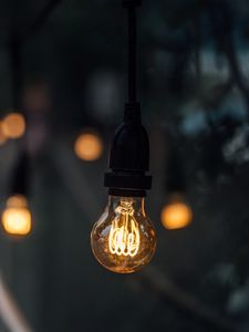 Preview wallpaper light bulb, electricity, light, glare, dark