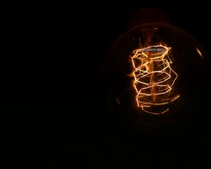 Preview wallpaper light bulb, electricity, spiral, dark