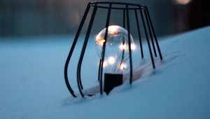 Preview wallpaper light bulb, garland, snow, light