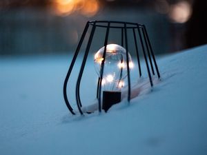 Preview wallpaper light bulb, garland, snow, light