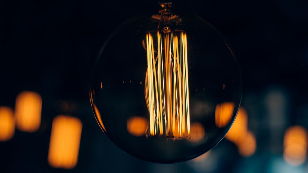 Wallpaper light bulb, glass, light, blur