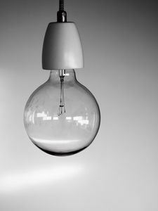 Preview wallpaper light bulb, glass, transparent, bw