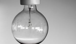 Preview wallpaper light bulb, glass, transparent, bw