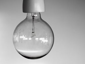 Preview wallpaper light bulb, glass, transparent, bw