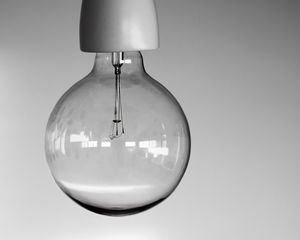 Preview wallpaper light bulb, glass, transparent, bw