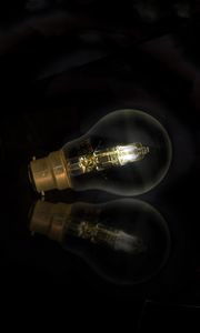 Preview wallpaper light bulb, glow, inscription, dark