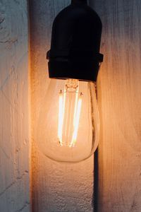 Preview wallpaper light bulb, glow, light, wooden