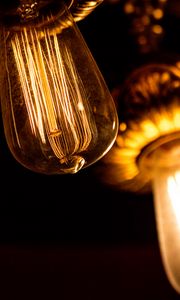 Preview wallpaper light bulb, incandescent lamp, electricity, light, dark