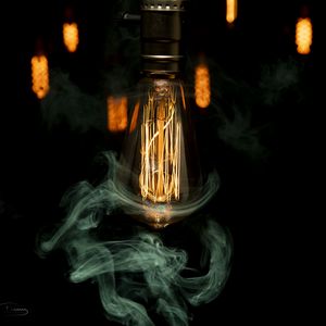 Preview wallpaper light bulb, incandescent, light, smoke, dark