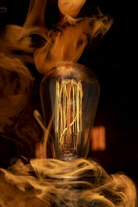 Preview wallpaper light bulb, lamp, light, electricity, smoke, dark