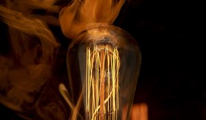 Preview wallpaper light bulb, lamp, light, electricity, smoke, dark