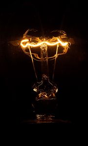 Preview wallpaper light bulb, light, electricity, dark, black