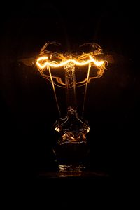 Preview wallpaper light bulb, light, electricity, dark, black