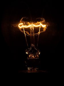 Preview wallpaper light bulb, light, electricity, dark, black