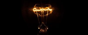 Preview wallpaper light bulb, light, electricity, dark, black