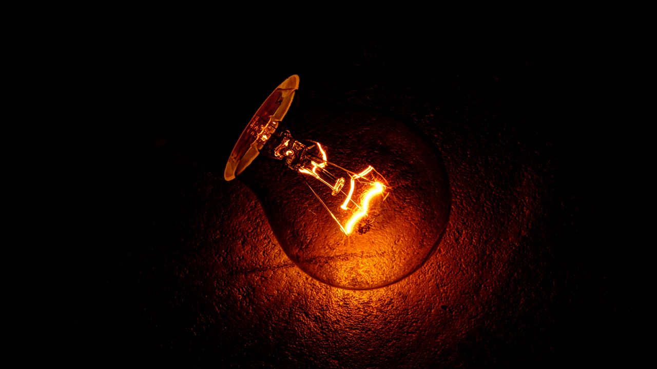 Wallpaper light bulb, light, electricity, dark, night