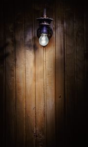 Preview wallpaper light bulb, light, wood, wall