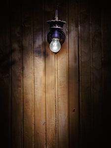 Preview wallpaper light bulb, light, wood, wall