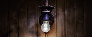 Preview wallpaper light bulb, light, wood, wall