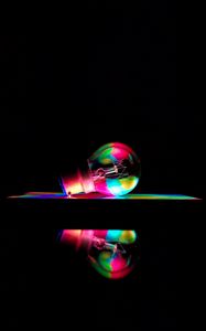 Preview wallpaper light bulb, reflection, dark