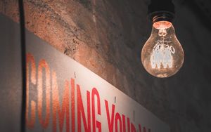 Preview wallpaper light bulb, sign, inscription, light, lighting