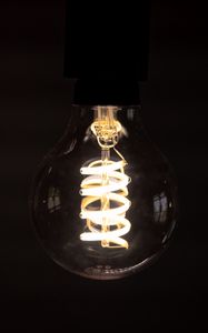 Preview wallpaper light bulb, spiral, electricity, glow, dark