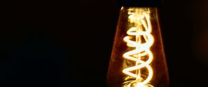 Preview wallpaper light bulb, spiral, glow, dark