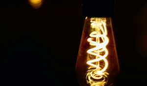 Preview wallpaper light bulb, spiral, glow, dark
