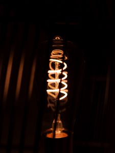 Preview wallpaper light bulb, spiral, light, lighting, darkness