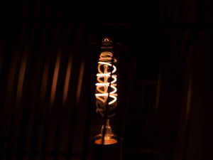 Preview wallpaper light bulb, spiral, light, lighting, darkness