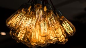 Preview wallpaper light bulbs, chandelier, electricity, light, incandescent, edisons bulb