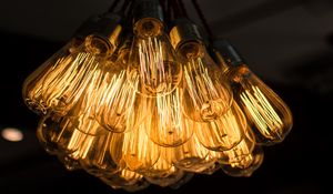 Preview wallpaper light bulbs, chandelier, electricity, light, incandescent, edisons bulb